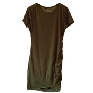 BTFBM Women's Cinched Side Dress Cap Sleeve Midi Green Size 14